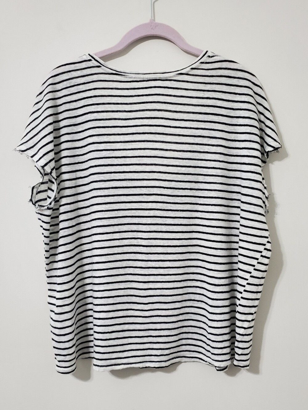 Frame Organic Linen Strioed Scoopneck Top Size Medium - Picture 4 of 7